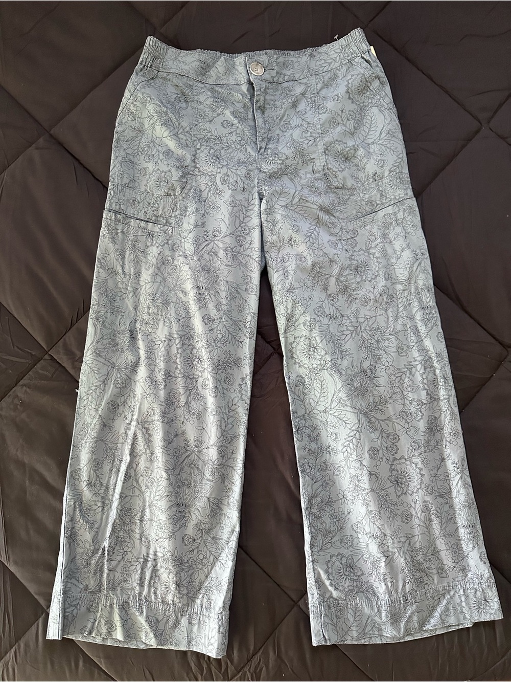 Democracy Blue Floral Wide-Leg Pants